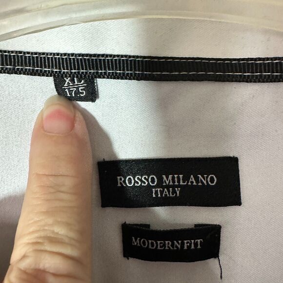 Rosso Milano Italy Blue and White Button Down Dress Shirt Modern Fit RM-4024 - Picture 3 of 11